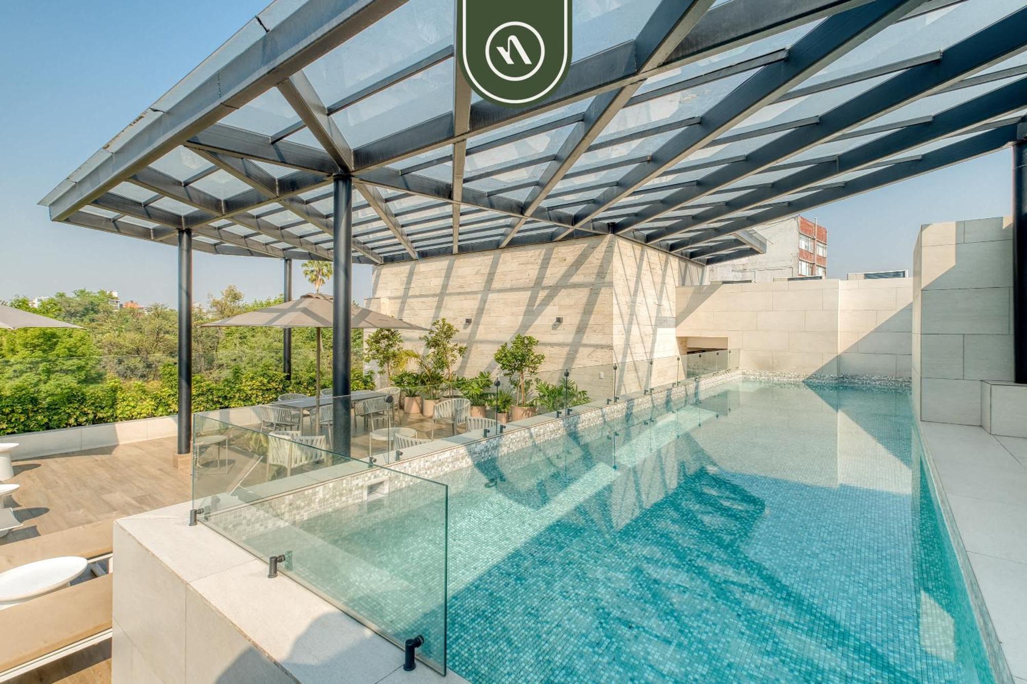 Luxury 2 Bedroom - Rooftop Pool With View Apartment Mexico City